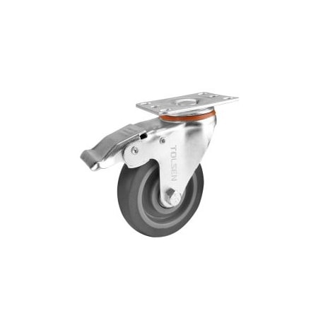 Tolsen Swivel Caster W/Brake Diameter: , Material: PP+TPR, Load capacity: 200lbs 62918